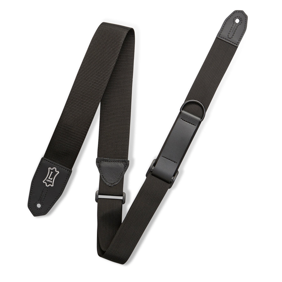 Levy's MRHP-BLK Tracolla in poliestere Right Height Solid Black 2"