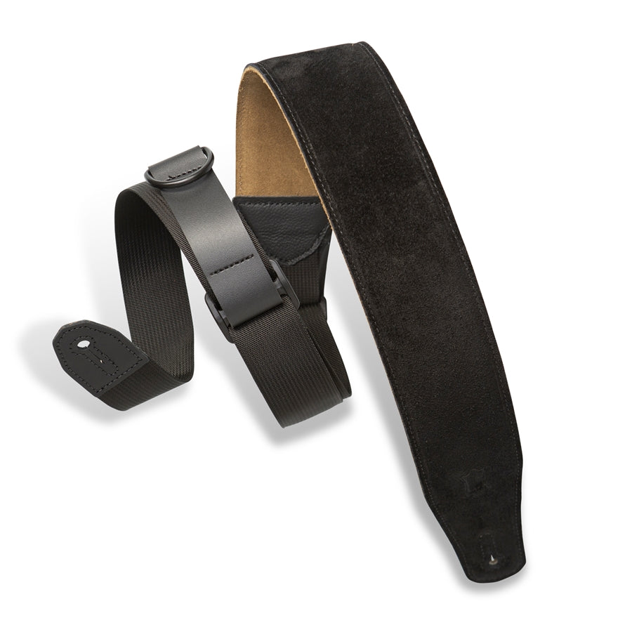 Levy's MRHSP-BLK Tracolla in pelle scamosciata Right Height Black 2 1/2"