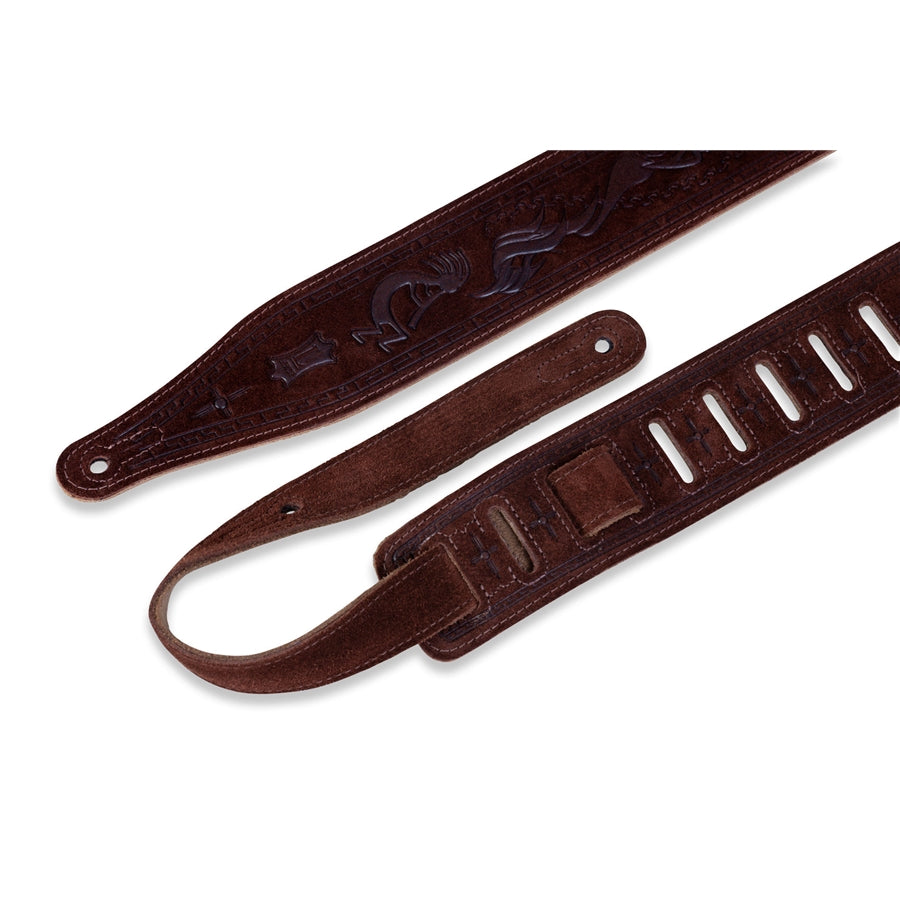 Levy's MS17T03-BRN Tracolla in pelle scamosciata Brown Kokopelli 2 1/2"