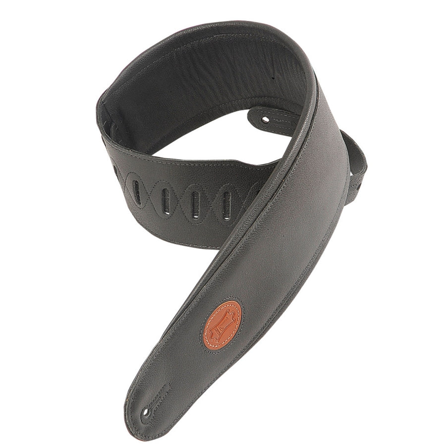 Levy's MSS2-4-BLK Tracolla per basso in pelle Signature Black 4 1/2"