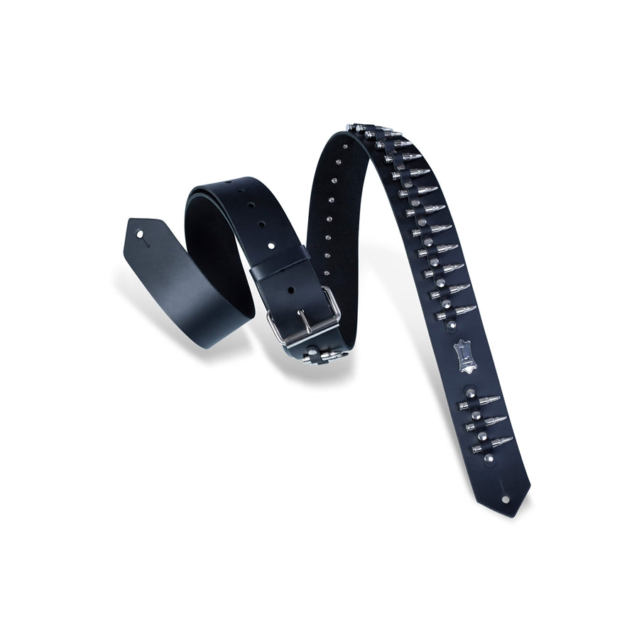 Levy's PM28-2B-BLK Tracolla in pelle con proiettili finti Bullets 2"