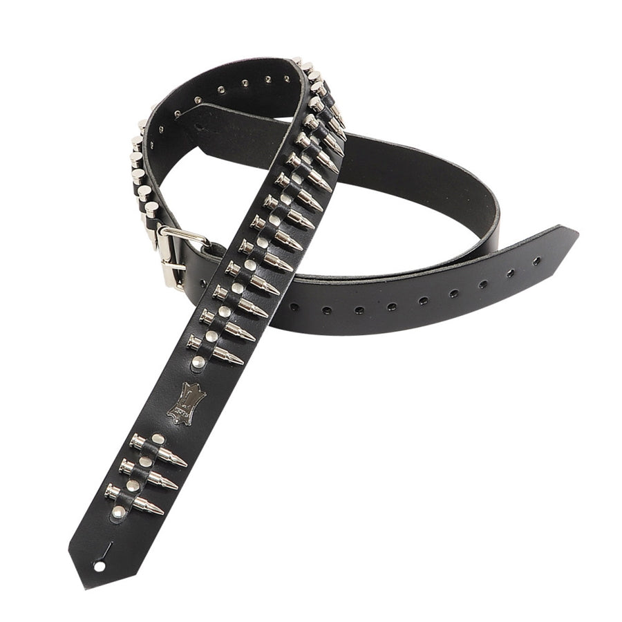 Levy's PM28-2B-BLK Tracolla in pelle con proiettili finti Bullets 2"