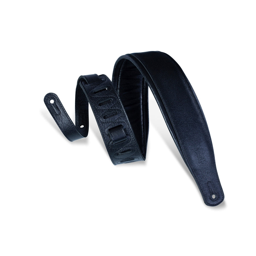 Levy's PM32-BLK Tracolla in pelle imbotita Black 3"