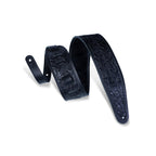 Levy's PM44T01-BLK Tracolla in pelle conciata al vegetale con motivo lavorato a mano Black 3"