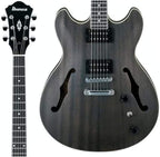 Ibanez As53Tkf Chitarra Semiacustica Transparent Black Flat