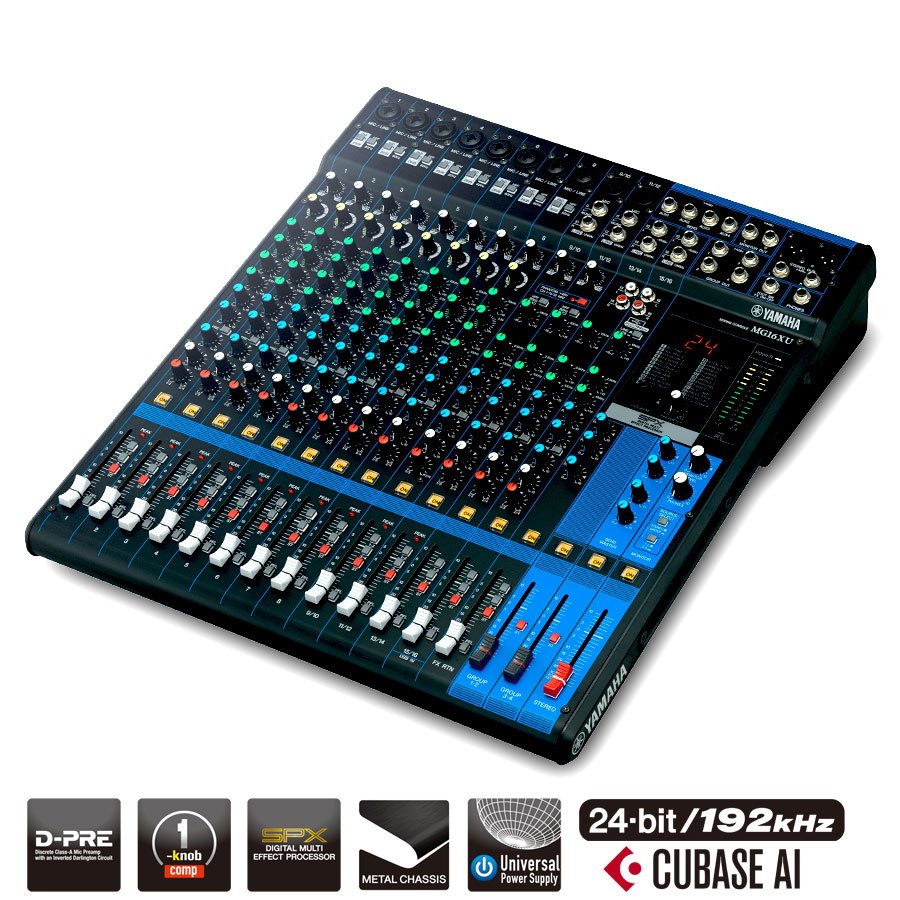 Yamaha Mg16Xu 16-Channel Analog Mixer With Effects And Usb