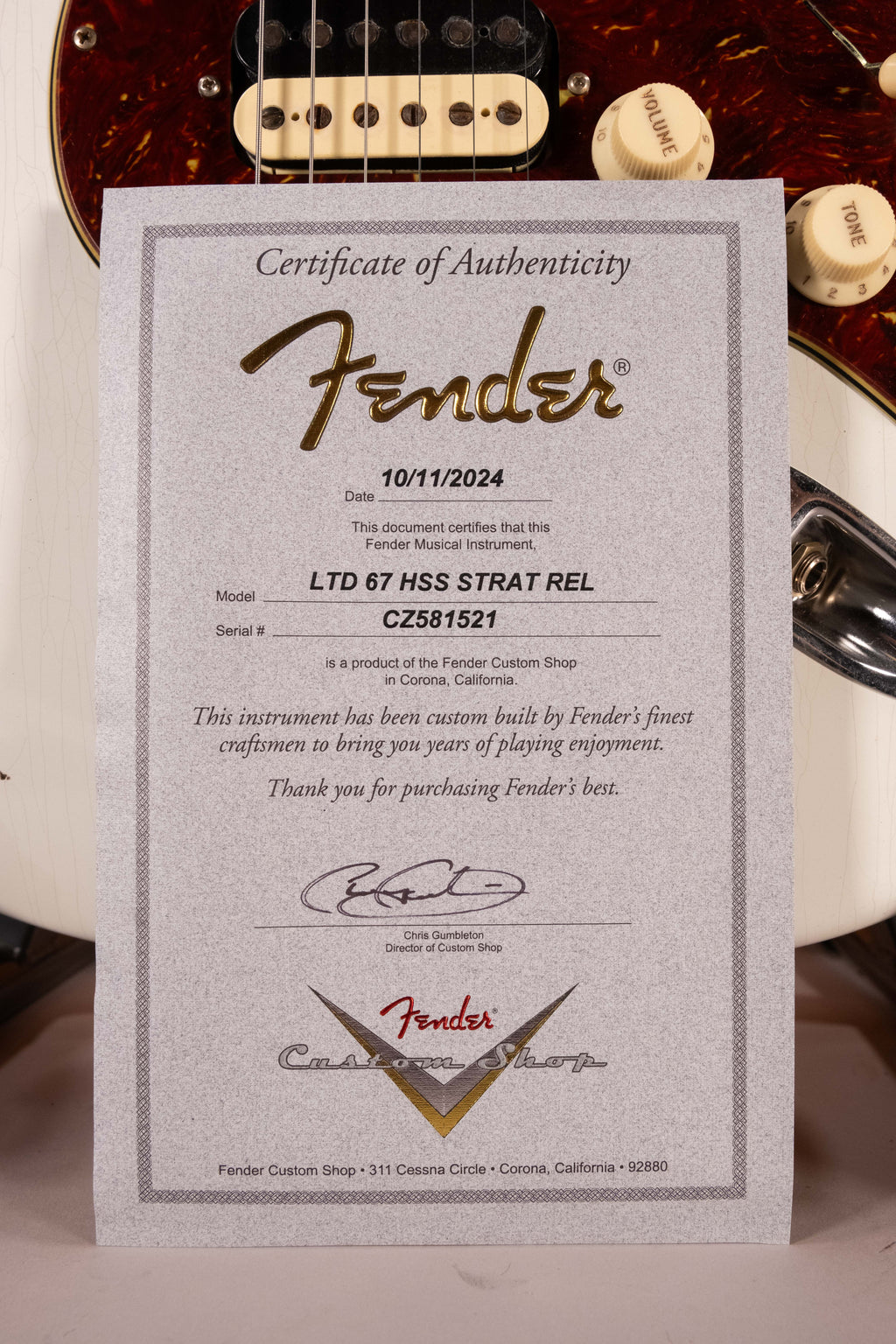 Fender Custom Shop Ltd 67' Stratocaster Relic Aged Olympic White