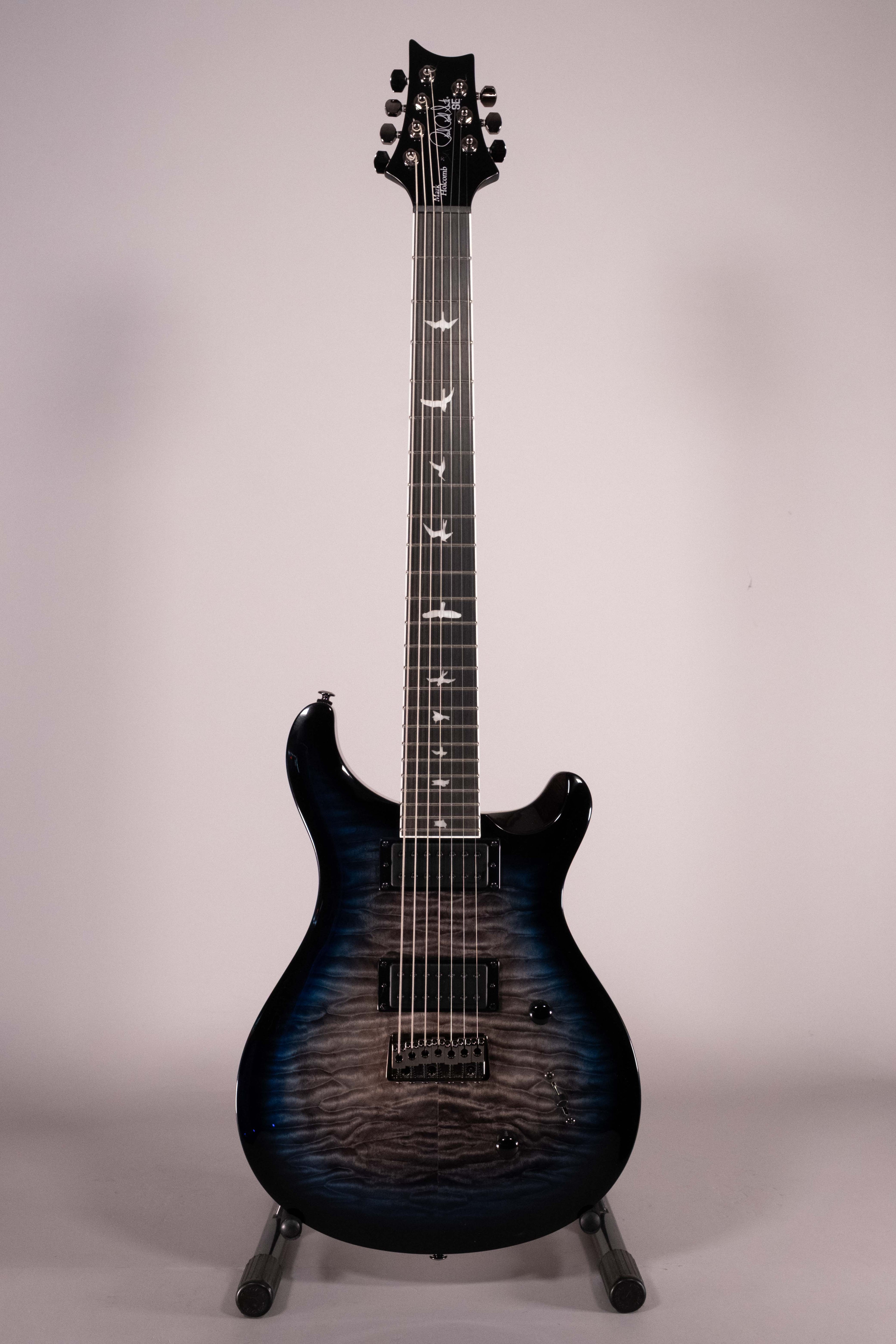 Prs SE Mark Holcomb Signature 7 Strings Blue Burst Quilt Top