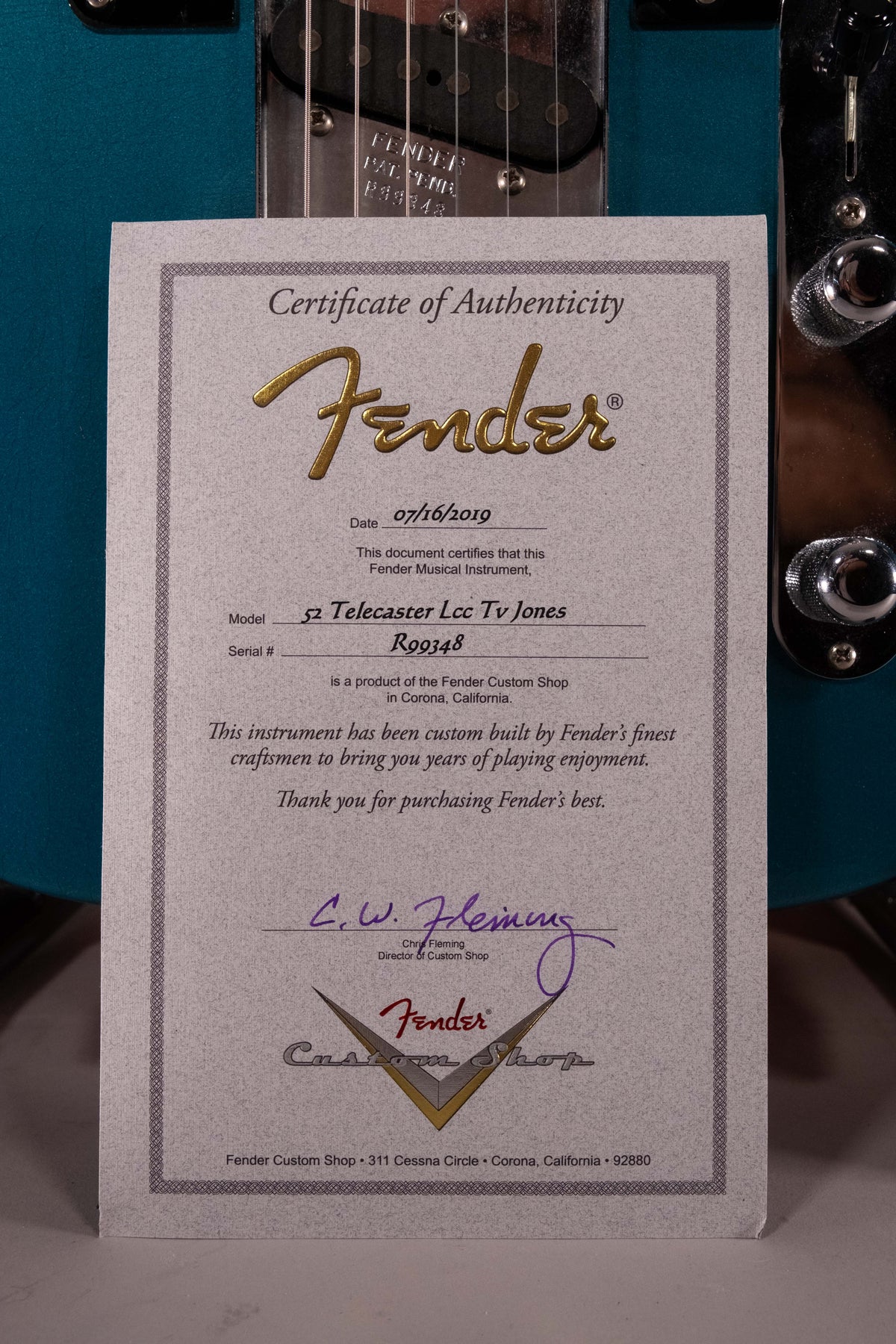 FENDER 52 TELE LCC TV JONES USATA