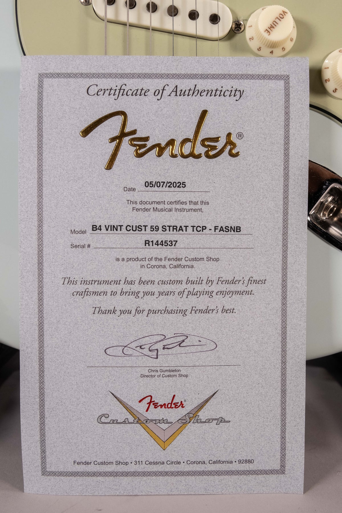 FENDER STRATO CUSTOM SHOP 59 NOS USATA