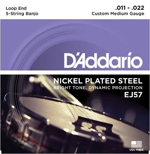 D'Addario EJ57 Custom Medium Banjo Strings 11-22