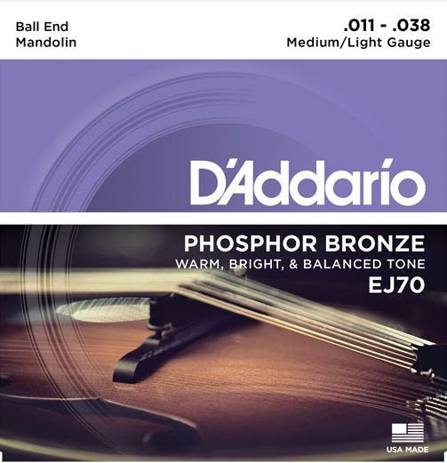 D'Addario Ej70 Mandolin Strings Phosphor Bronze Medium