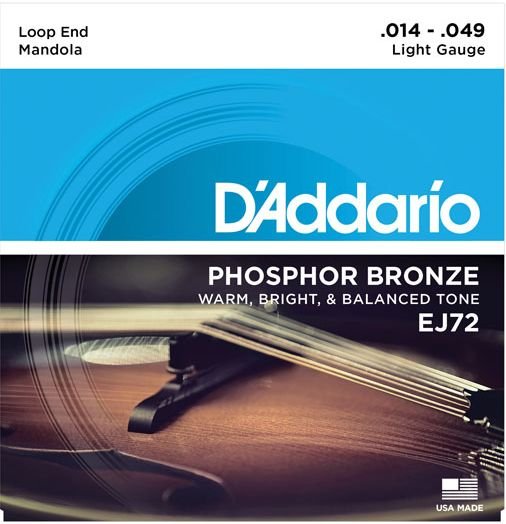 D'Addario Ej72 Mandolin Phosphor Bronze Light 14-49
