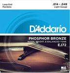 D'Addario Ej72 Mandolin Phosphor Bronze Light 14-49
