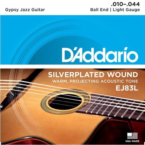 D'Addario EJ83L Gypsy Jazz Ball End Light 10-44