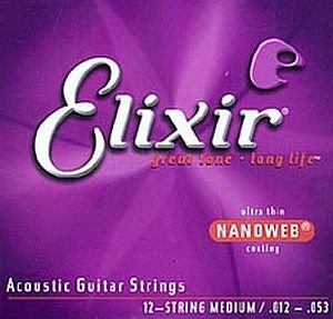 Elixir 11172 Nanoweb 80/20 Bronze Muta Chitarra Acustica 12 Corde 12-53