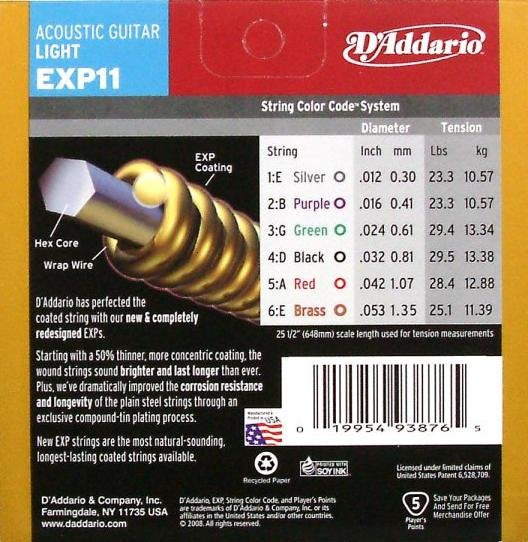 D'Addario Exp11 Coated 012-053 Light