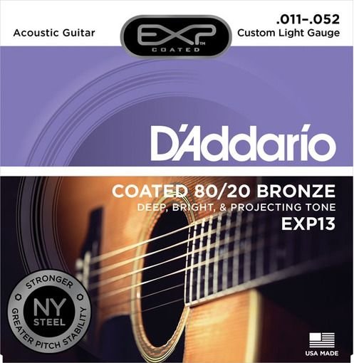 D'Addario Exp13 Coated 80-20 Bronze 011-052 Custom Light