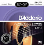 D'Addario Exp13 Coated 80-20 Bronze 011-052 Custom Light