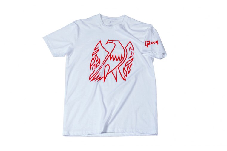 Gibson GA-FBWMLG Firebird T-Shirt White Medium