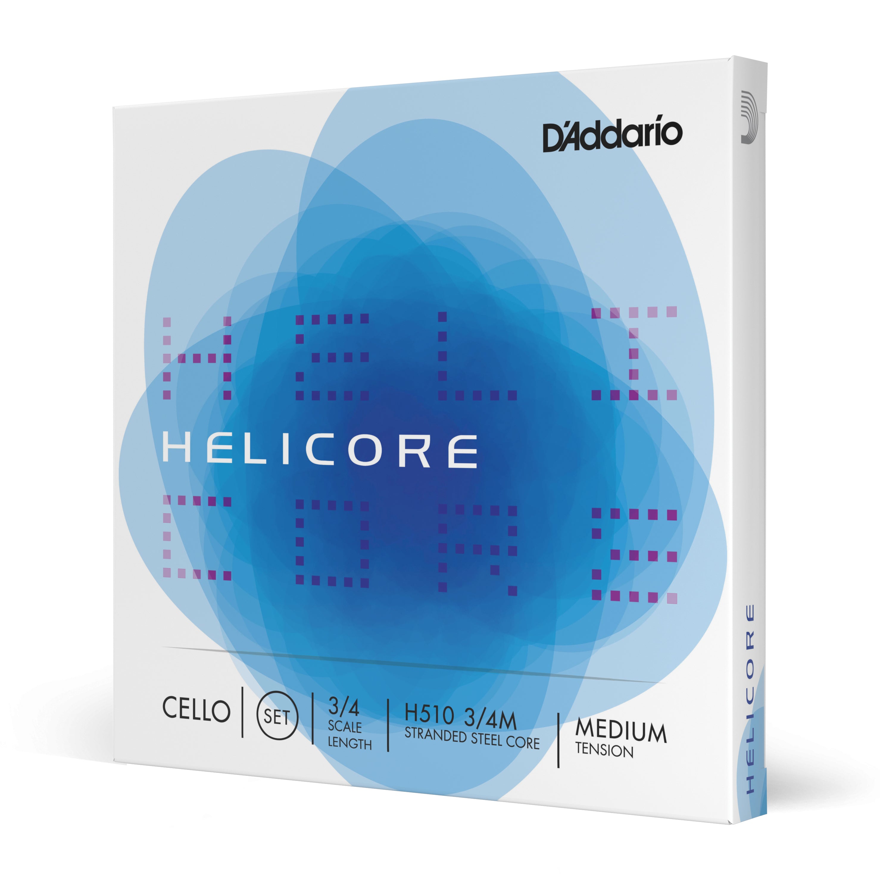 Daddario orchestral it H510 3/4m set di corde d'addario helicore per violoncello, scala 3/4, tensione media
