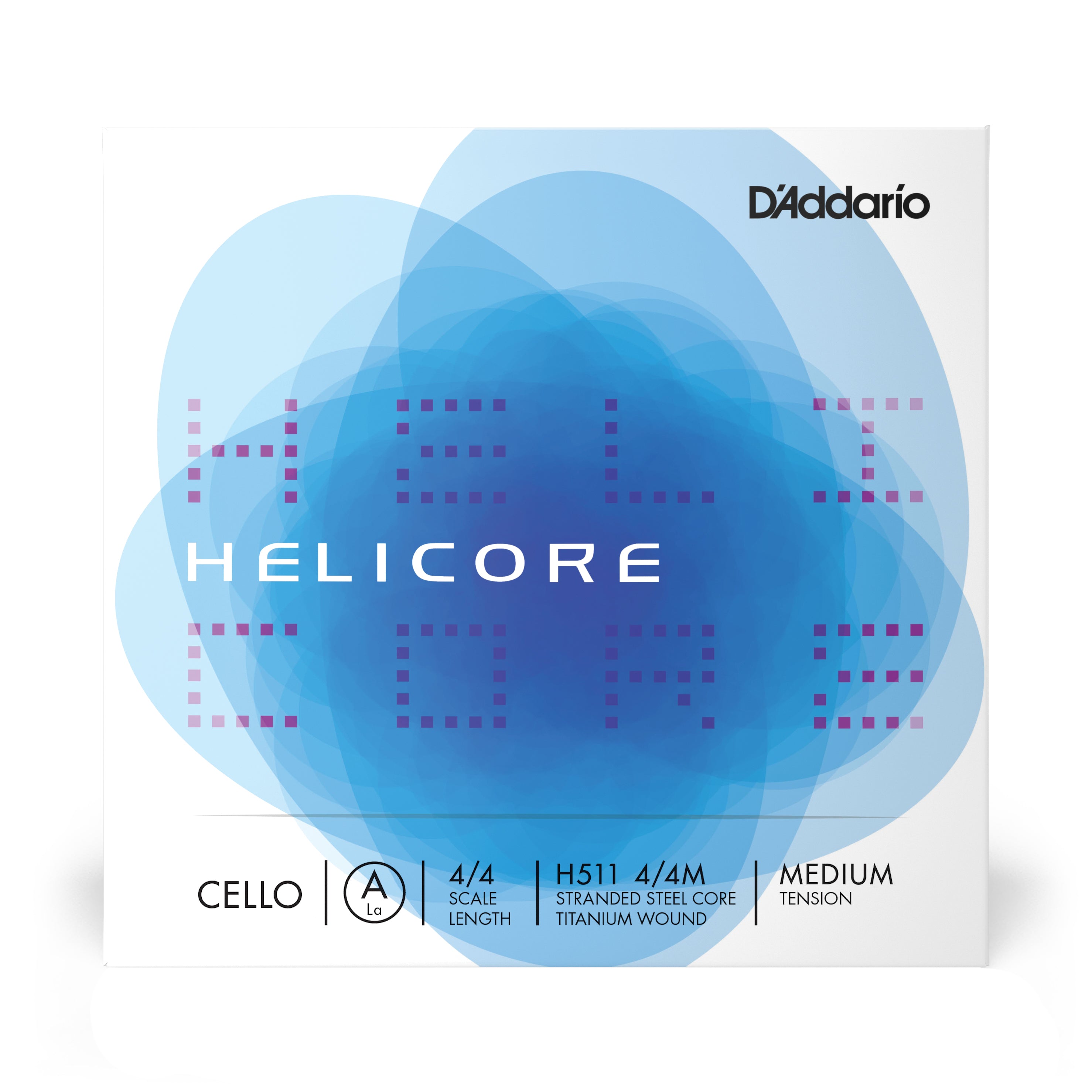 Daddario orchestral it H511 4/4m corda singola la d'addario helicore per violoncello, scala 4/4, tensione media