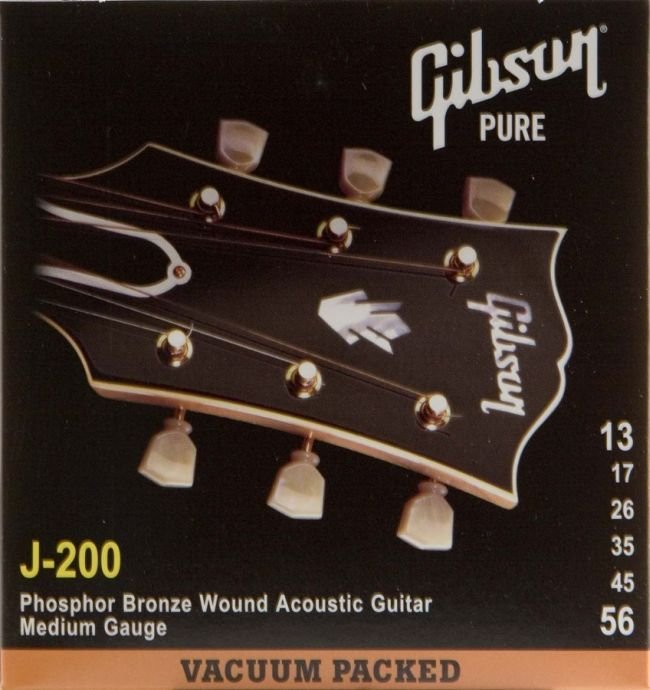 Gibson J-200 Deluxe Phosphor Bronze Acoustic Guitar Strings 13-56