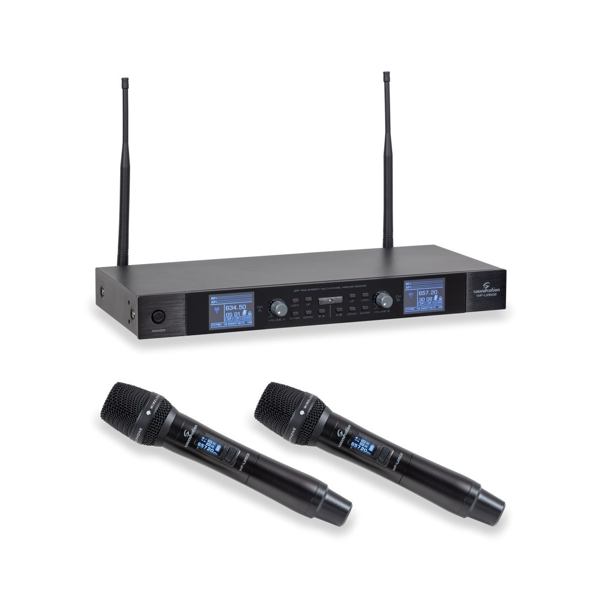 SIST. TRUE DIVERSITY UHF DUAL SOUNDSATION WF-U2602HH 2 TX A MANO 630-660MHz