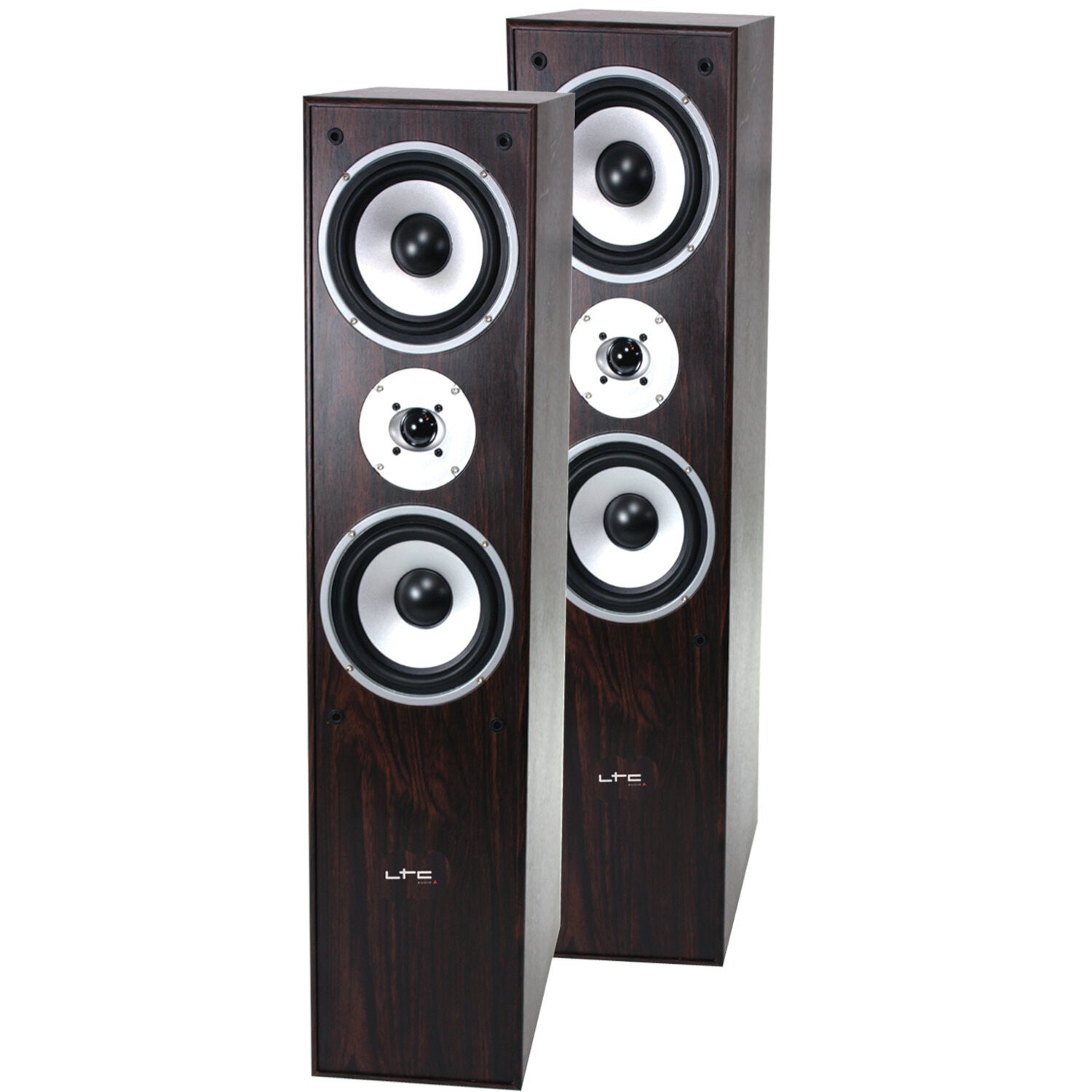 Ltc Audio L766 Coppia di Casse HI-FI a 3 vie con bass reflex da 350W Colore Nero