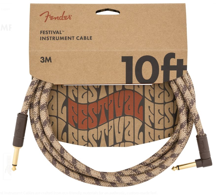 Fender Festival Hemp Cavo Jack Pipa Mt3 Brown