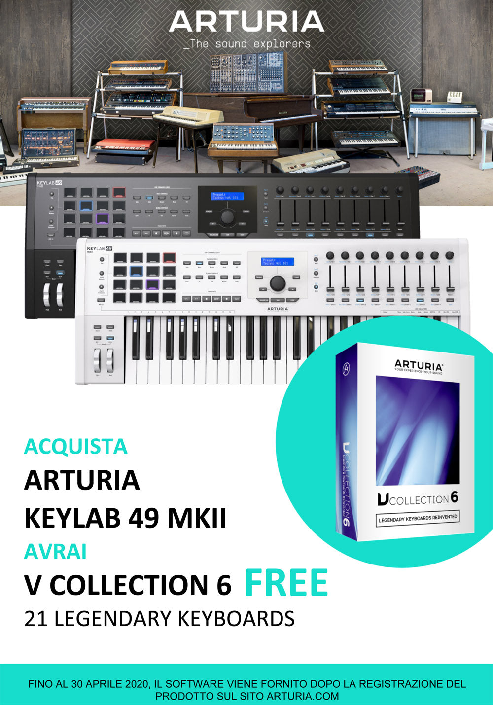 Arturia Keylab Mk2 49 Black Tastiera Controller Midi 49 Tasti