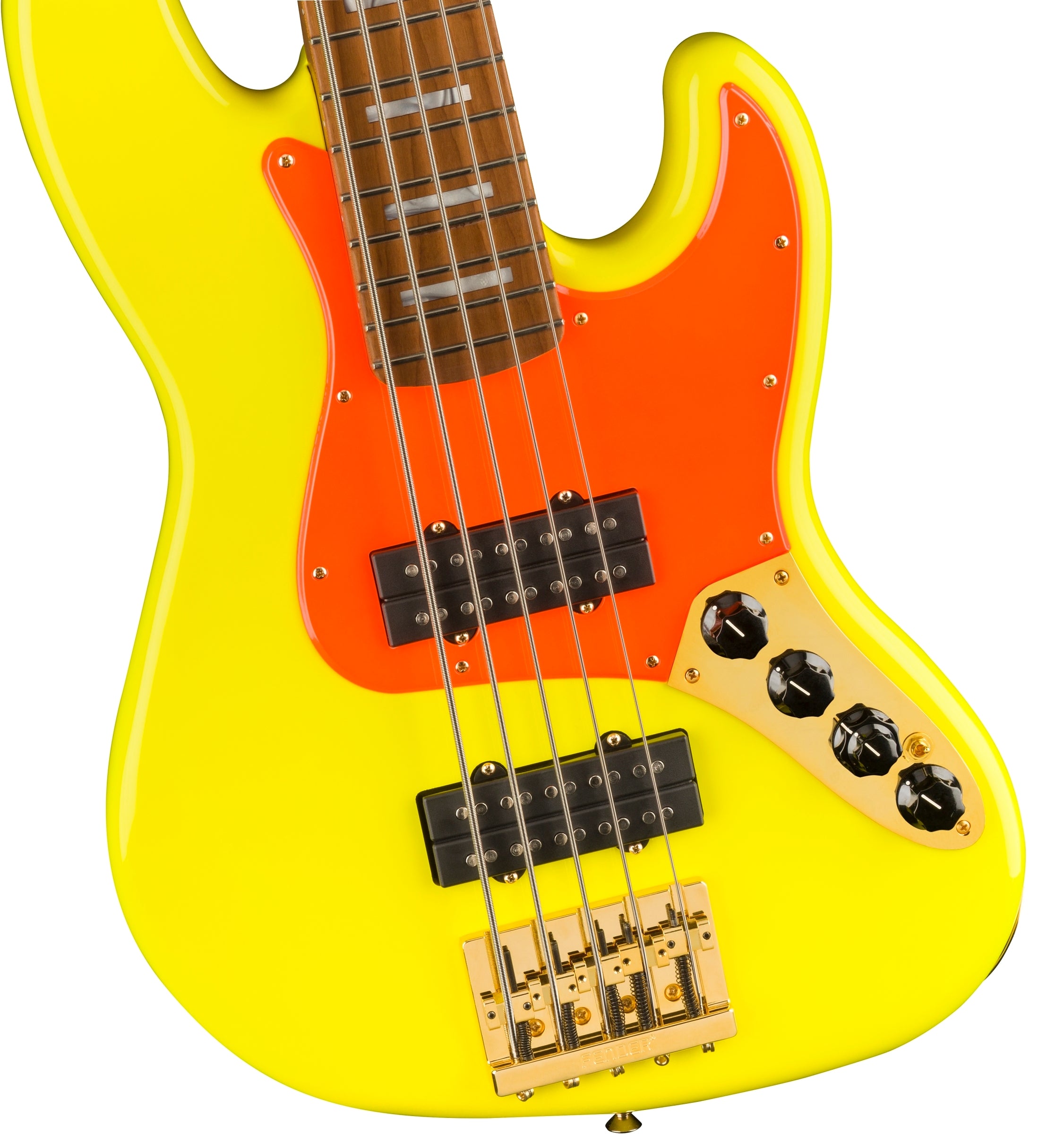 Fender MonoNeon Jazz Bass V Maple Fingerboard Neon Yellow
