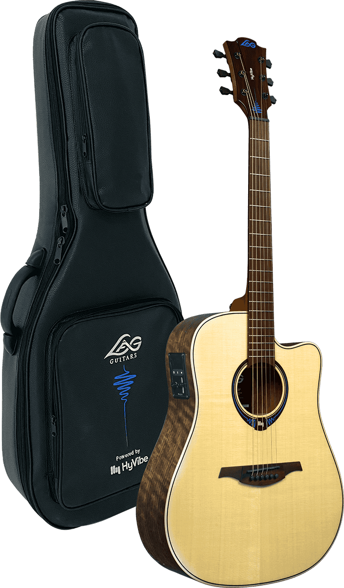 Lag Thv20Dce Chitarra Acustica Natural con Hyvibe System