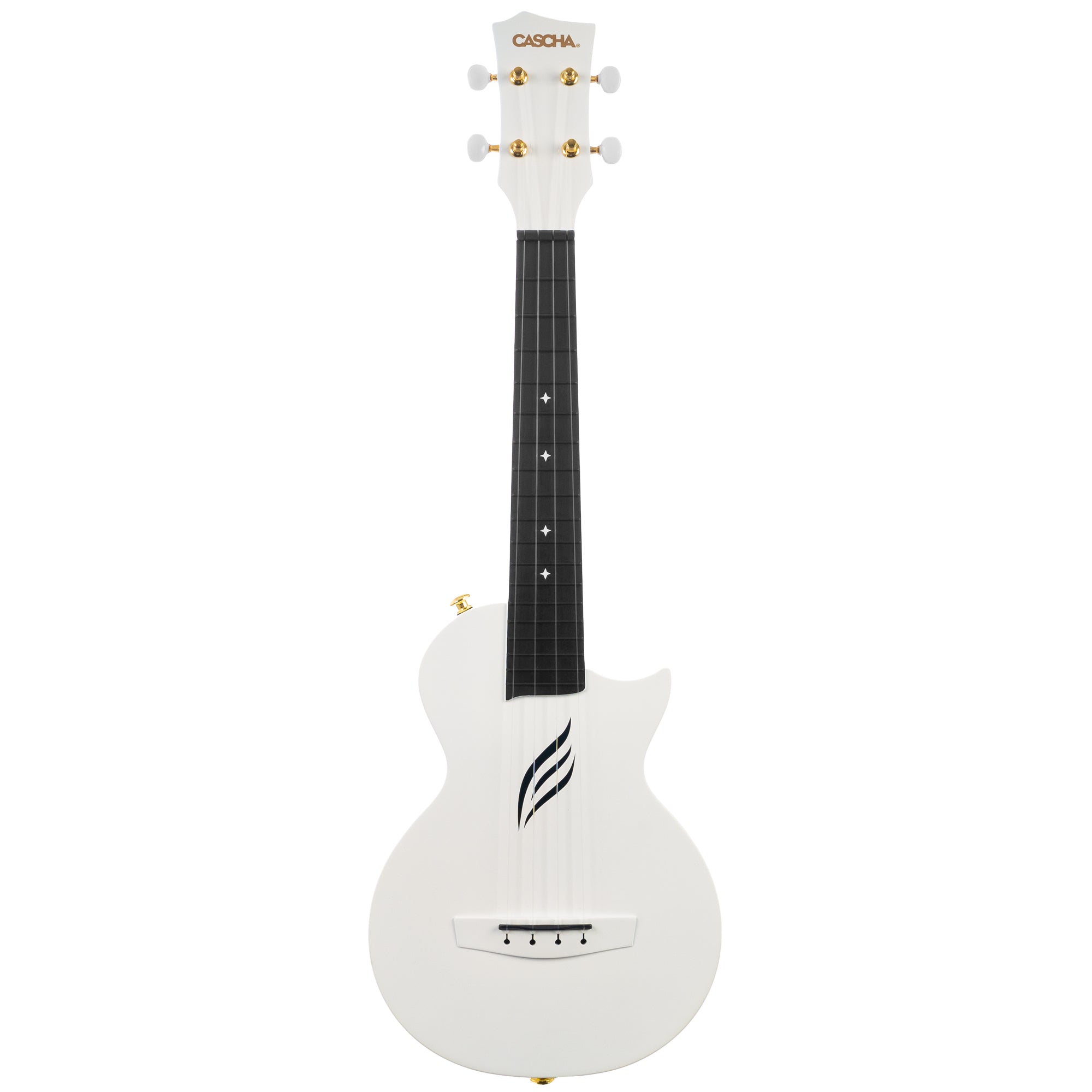 Cascha Ukulele Concerto in Carbonio Pack White con Borsa Tracolla e Plettri