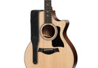 Taylor 410425 Tracolla Gemstone 2.5' Sanded Leather Guitar Strap Black