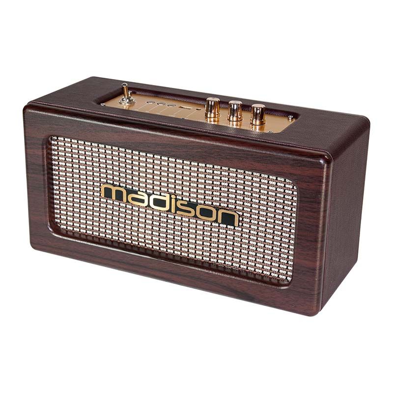 Madison Speaker Portatile con USB e Bluetooth 2X10W Color Legno
