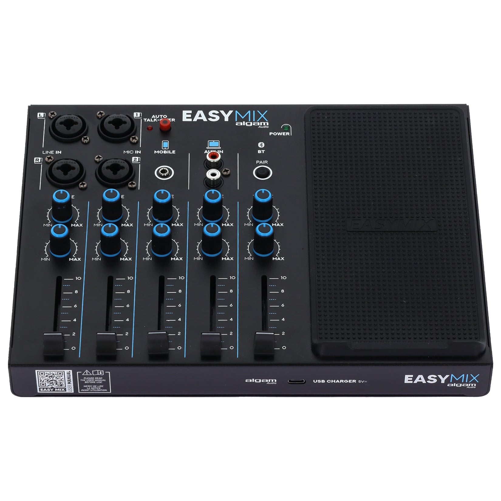Algam Audio EASYMIX Mixer a 5 Canali con Connettività Wireless e Talkover