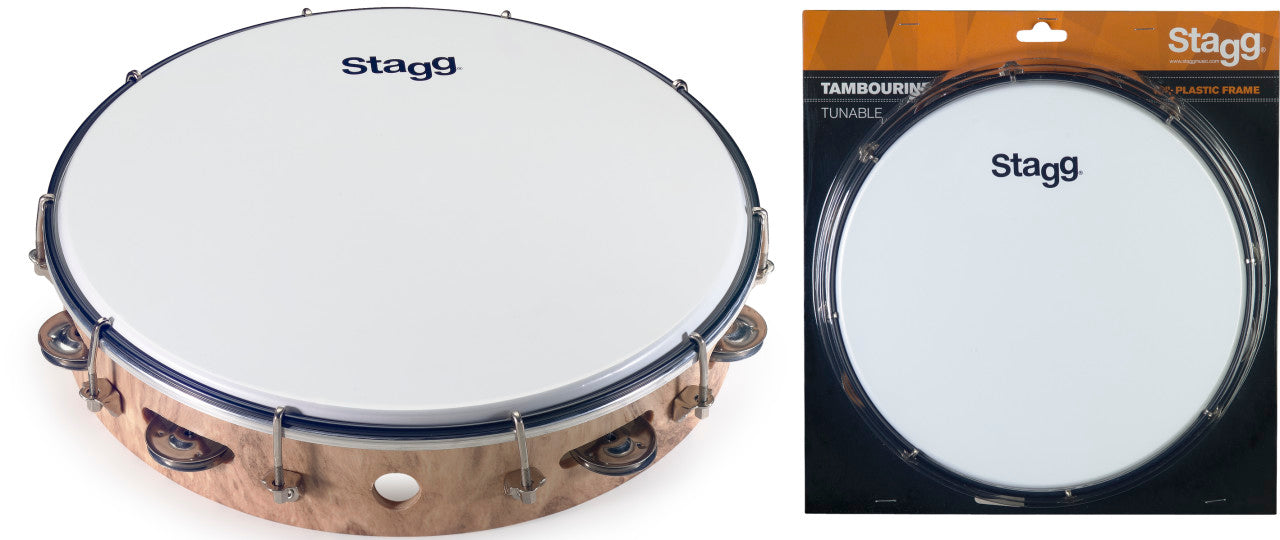 Stagg 30.5cm Tunable Tambourine, 1 Row of Jingles
