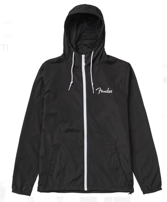 Fender Spaghetti Logo Windbreaker Black Large