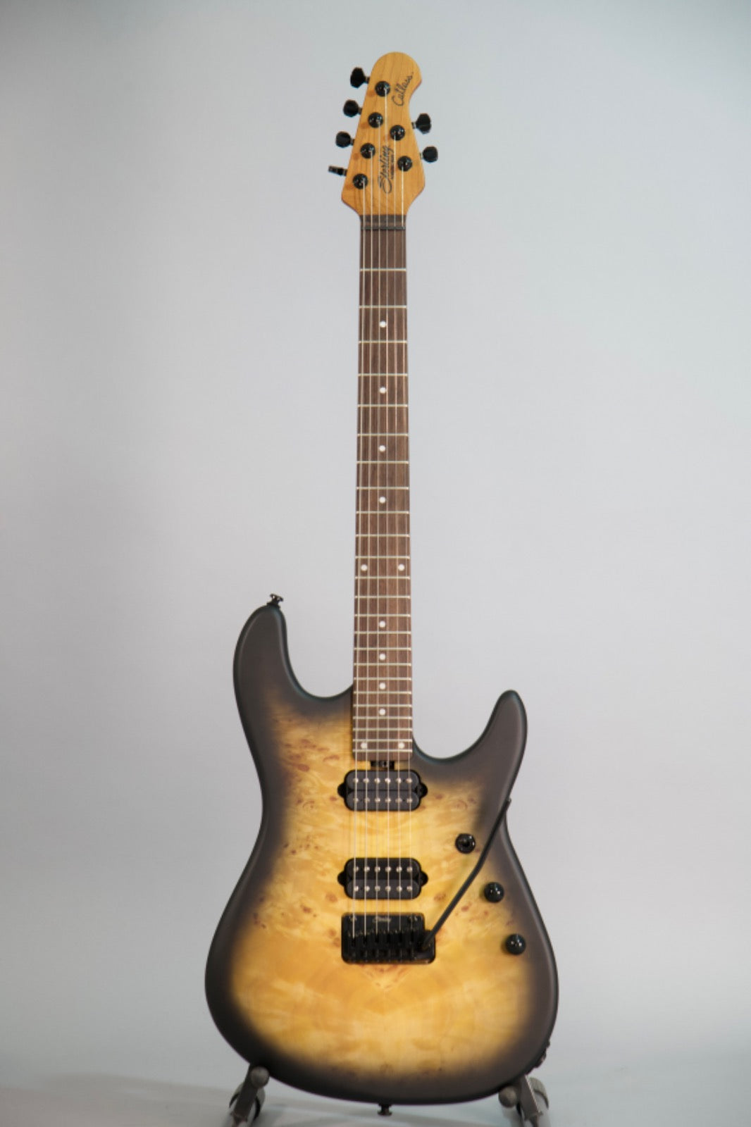 Sterling By Music Man Richardson Cutlass HH 6 Corde Natural Poplar Burl Burst