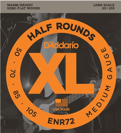 D'Addario Half Rounds 050-105 Long Scale Electric Bass Strings