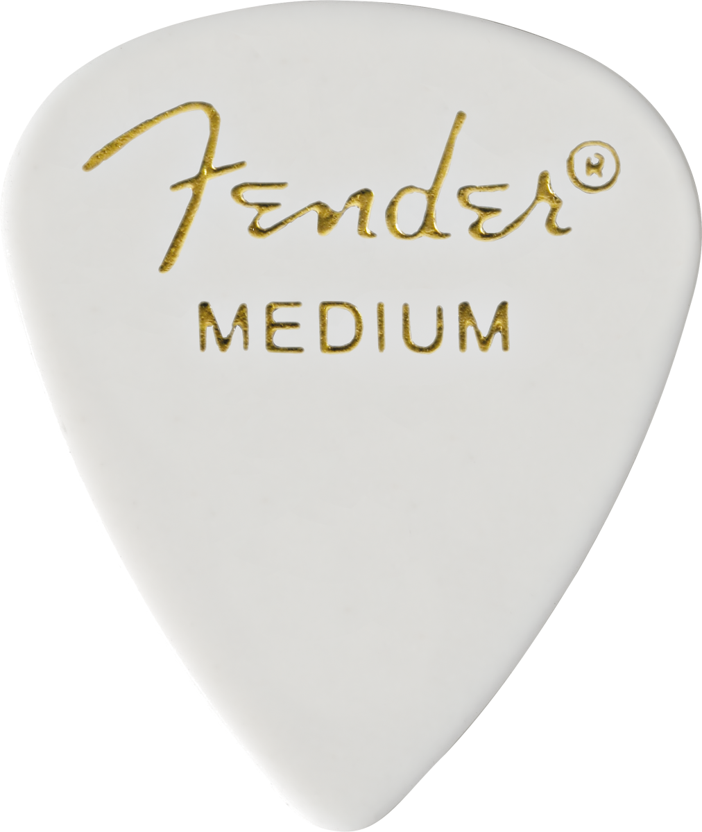 Fender 351 Shape Premium Celluloid Medium Plettri White 12Pz