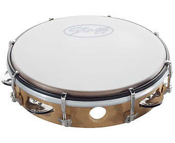 Stagg Tambourine 8", Tunable Head, 1 Row Jingles