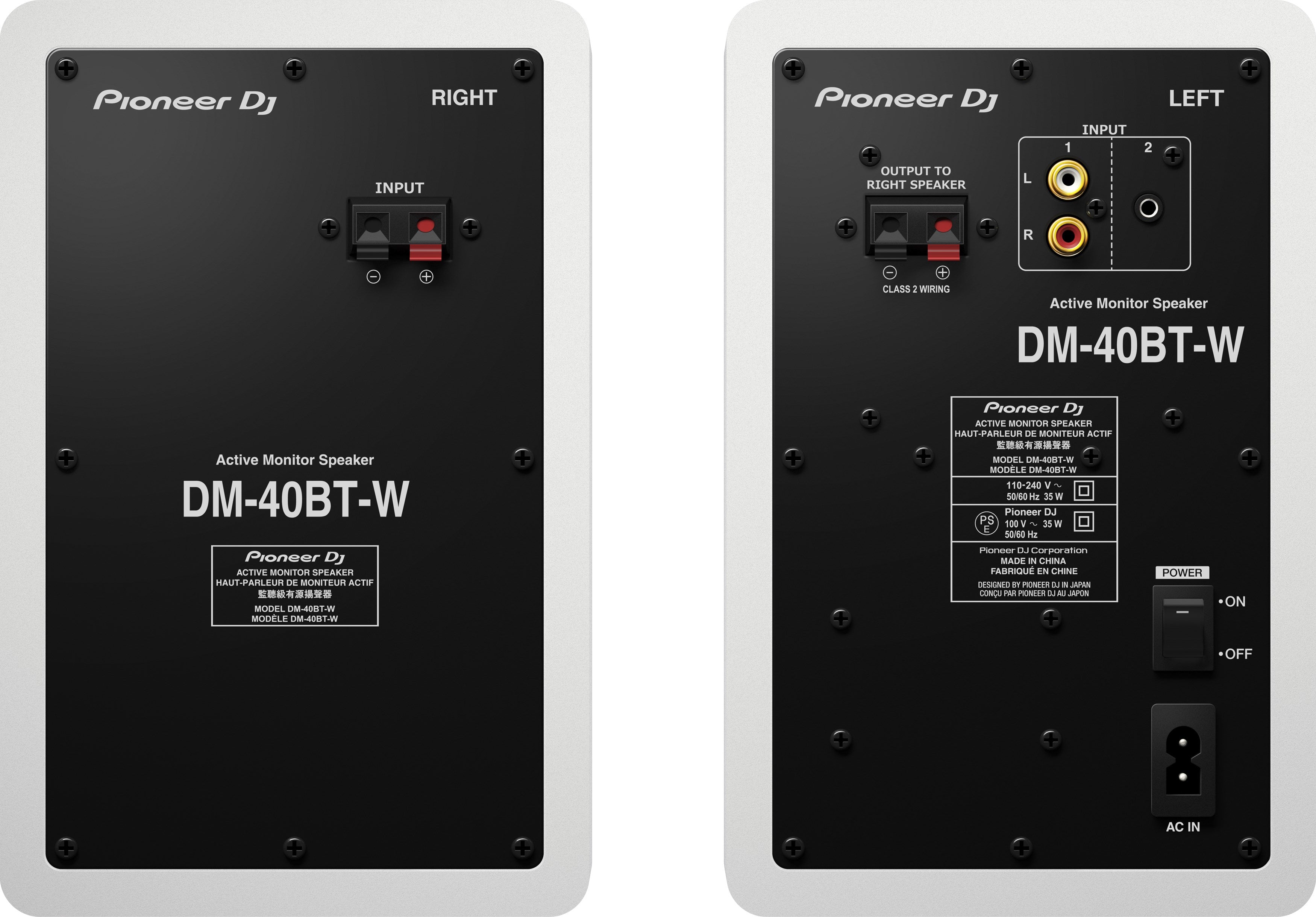 Pioneer Dj Dm40 Monitor Attivi la Coppia con Bluetooth Bianche