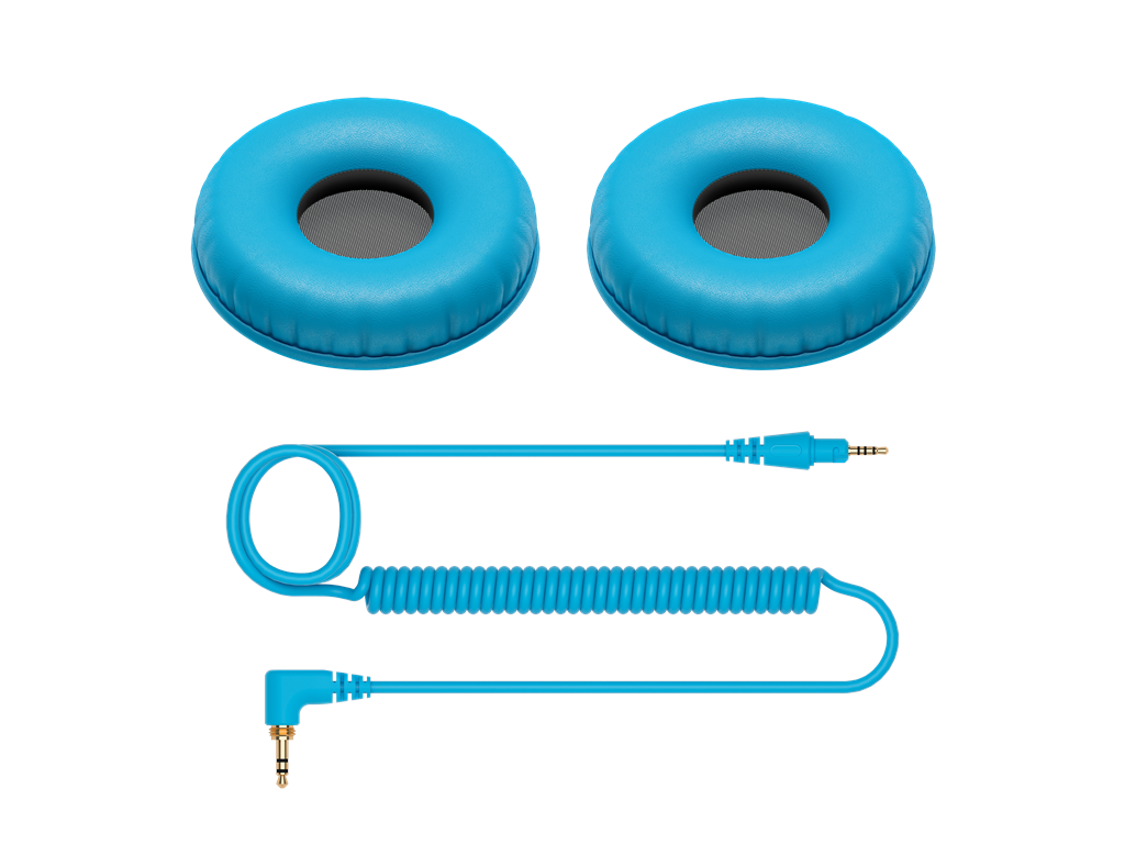 Pioneer Dj Ear Pads and Cord Blue