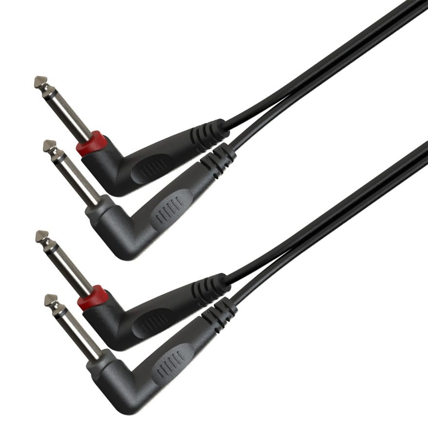 Soundsation Cavo adattatore 2x6.3mm Jack angolato maschio MONO