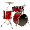 Dsdrum Dsx Stage Kit Red DSX2051 with Transparent Drumheads Hw and Cymbals Included