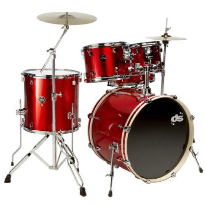 Dsdrum Dsx Stage Kit Red DSX2051 con Set Pelli Transparent Hw e Piatti Inclusi