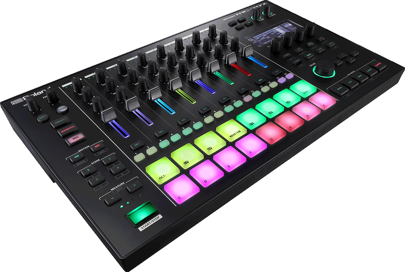 Roland Mc707 Groove Box Sequencer / Sampler 8 Tracce Con 80 Drum Kit