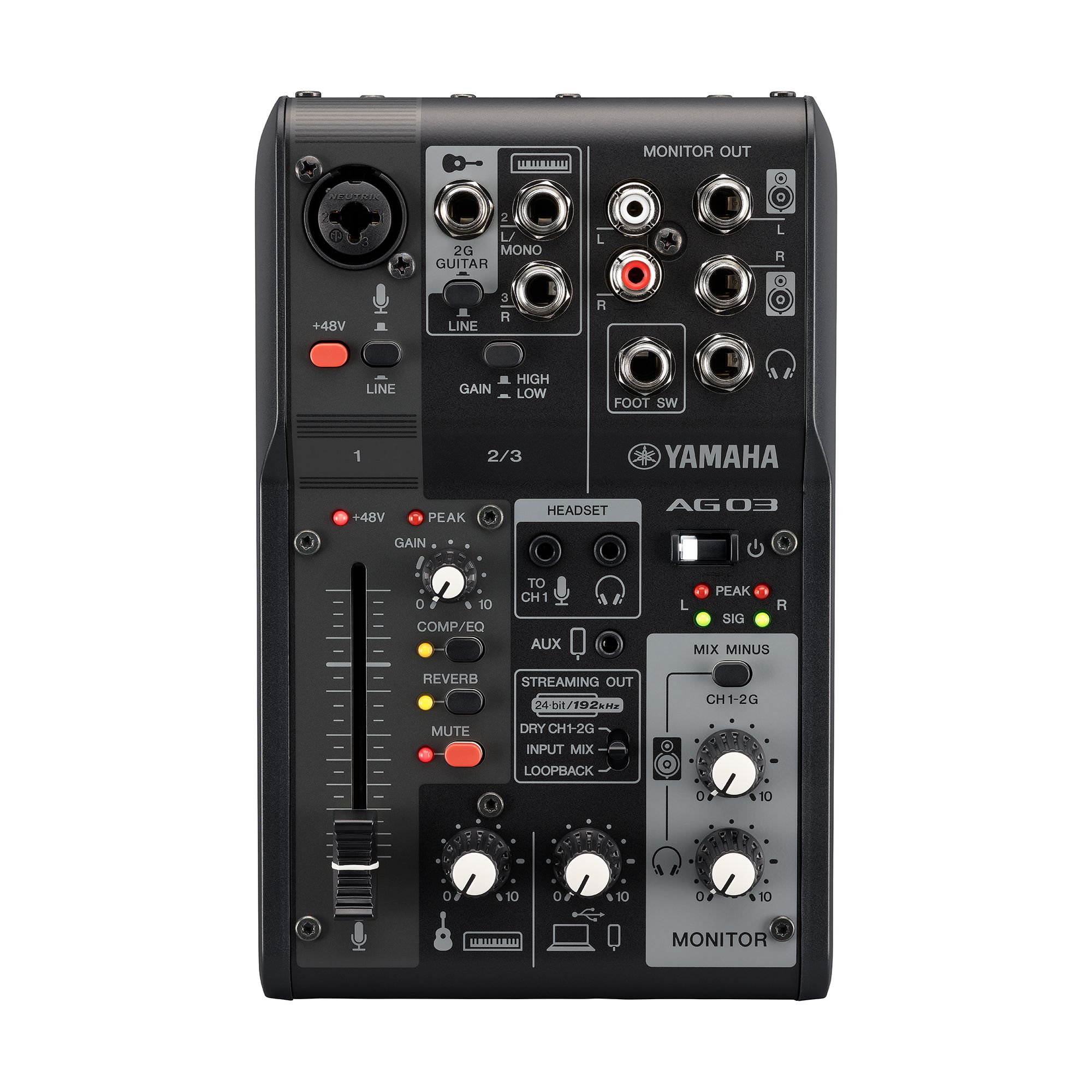 Yamaha Ag03Mk2 3-Channel Live Streaming Mixer with USB and Audio Interface